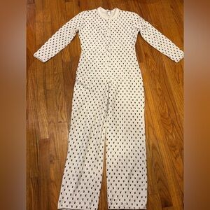 PLAYBOY Women’s Vintage Pajama Cream Black Logo Print Medium